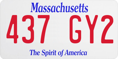MA license plate 437GY2