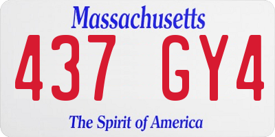 MA license plate 437GY4