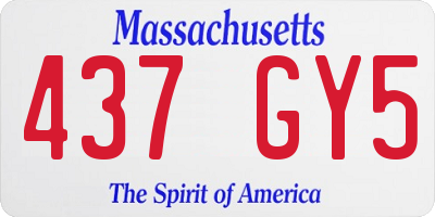 MA license plate 437GY5