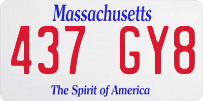 MA license plate 437GY8