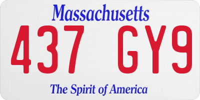 MA license plate 437GY9