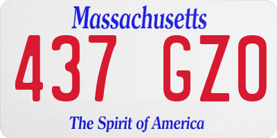 MA license plate 437GZ0