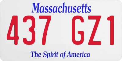 MA license plate 437GZ1