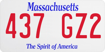MA license plate 437GZ2