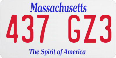 MA license plate 437GZ3