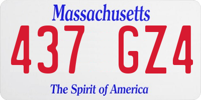 MA license plate 437GZ4