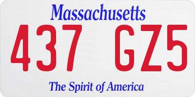 MA license plate 437GZ5