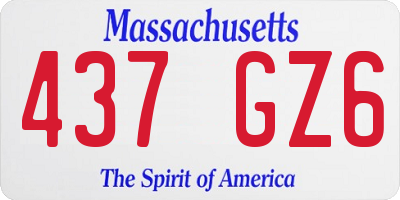 MA license plate 437GZ6