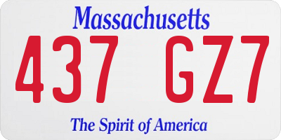 MA license plate 437GZ7