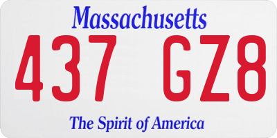 MA license plate 437GZ8