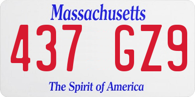 MA license plate 437GZ9