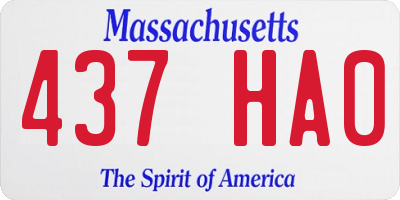MA license plate 437HA0
