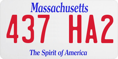 MA license plate 437HA2