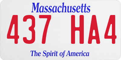 MA license plate 437HA4
