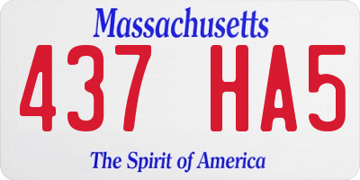 MA license plate 437HA5