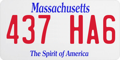 MA license plate 437HA6