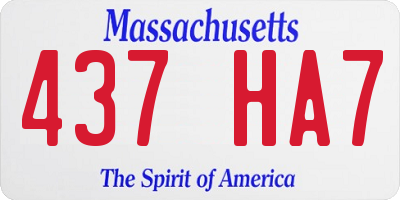 MA license plate 437HA7