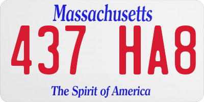 MA license plate 437HA8