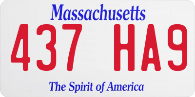 MA license plate 437HA9