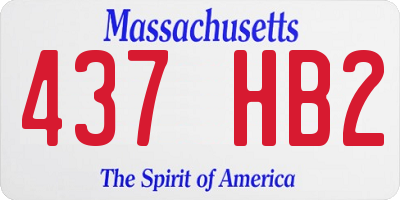 MA license plate 437HB2