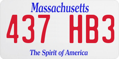 MA license plate 437HB3