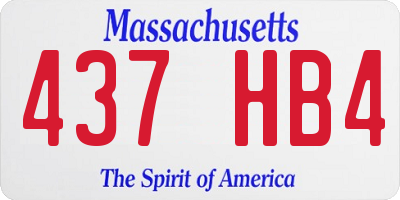 MA license plate 437HB4
