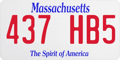 MA license plate 437HB5