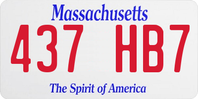 MA license plate 437HB7