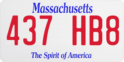 MA license plate 437HB8