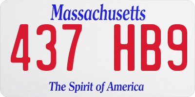MA license plate 437HB9