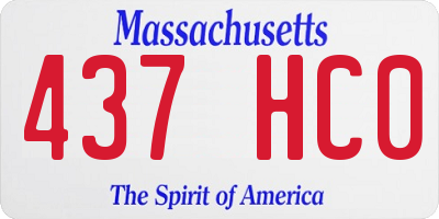 MA license plate 437HC0