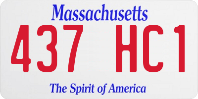 MA license plate 437HC1