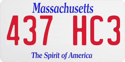 MA license plate 437HC3