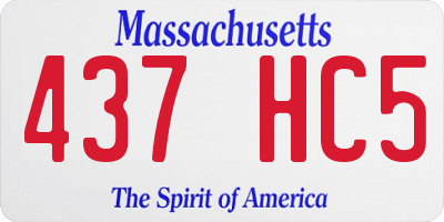 MA license plate 437HC5