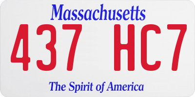 MA license plate 437HC7