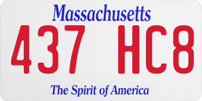 MA license plate 437HC8