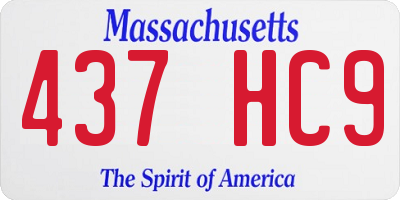MA license plate 437HC9