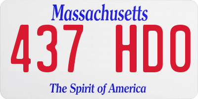 MA license plate 437HD0
