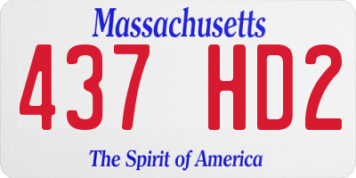 MA license plate 437HD2