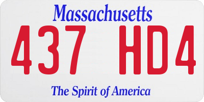 MA license plate 437HD4