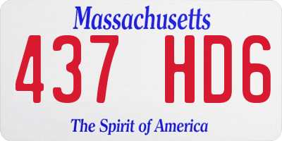 MA license plate 437HD6