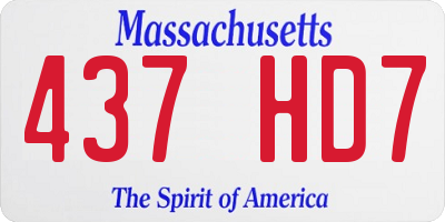 MA license plate 437HD7