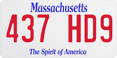 MA license plate 437HD9