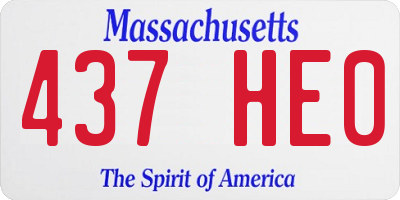 MA license plate 437HE0