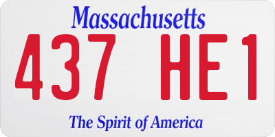 MA license plate 437HE1