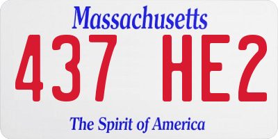 MA license plate 437HE2