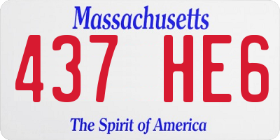 MA license plate 437HE6