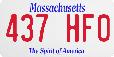 MA license plate 437HF0