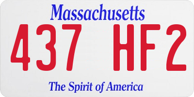 MA license plate 437HF2