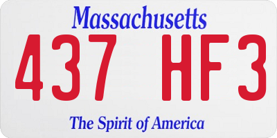 MA license plate 437HF3